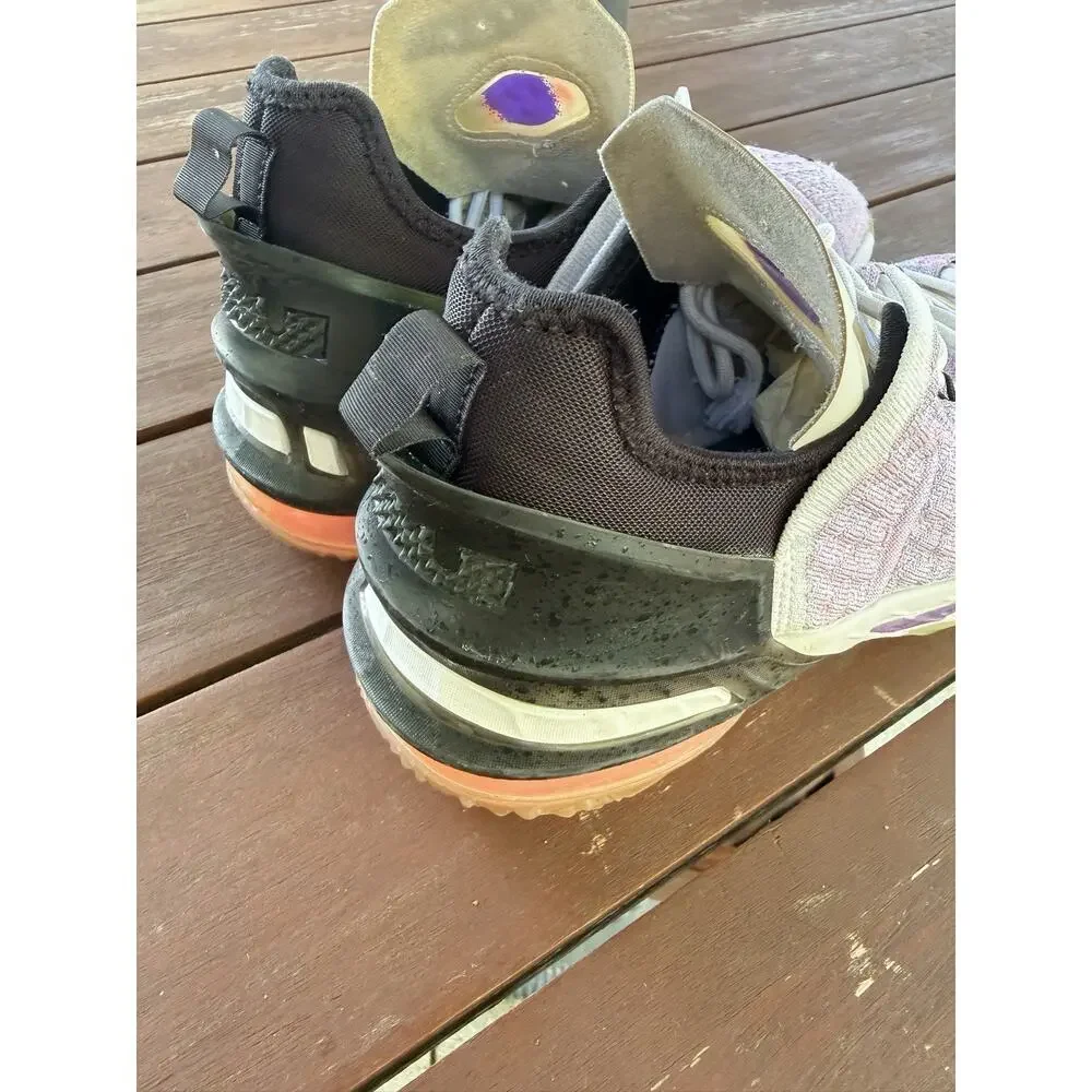 Nike LeBron 18 Boys Basketball Sneakers Athletic Shoes Purple White Black 6Y